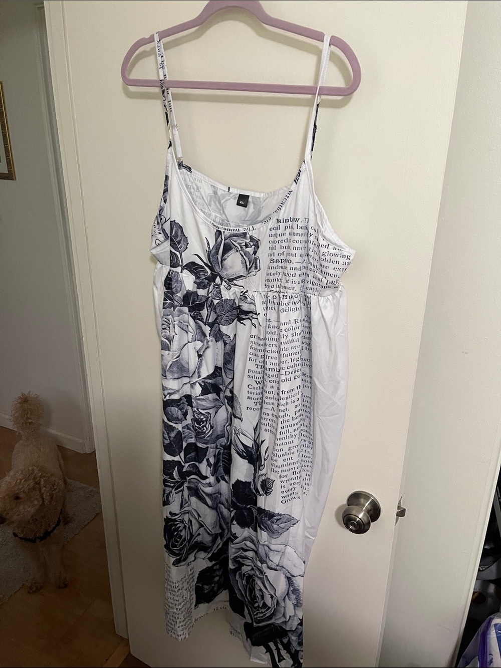 Page Wings White & Black Floral Print Short Maxi Dress